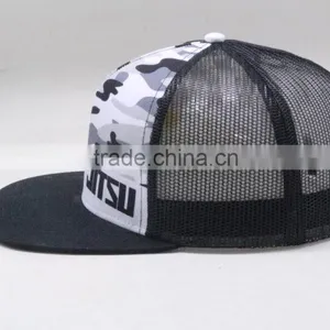 Wholesale Flat Bill Snapback Mesh Trucker Hat Custom thumbnail-3