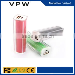 2016 New Design Portable Charger Pocket Colorful 2600mAh Lipstick Power Bank thumbnail-1