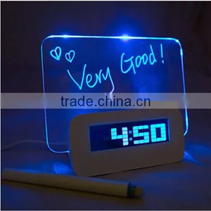 Led Alarm Clock With Usb Fluoresent Pen Clock With Leaving Message thumbnail-5
