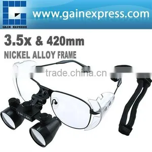 3.5x Magnification Dental Surgical Medical Binocular Loupe Dentistry 420mm Nickel Alloy Frame thumbnail-1