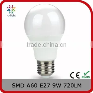 G60 720lm 9w Equal to 70w E27 Pear Shaped SMD 2835 Bulb Lamp With ERP Standard thumbnail-1