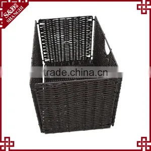Wholesales Washable PE Rattan Handewoven Folding Plastic Basket Used for Hotel Laundry Storage thumbnail-6
