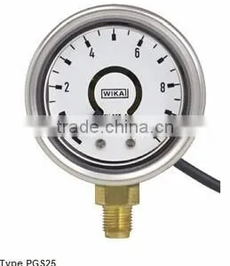 Bourdon Tube Pressure Gauges With Electronic Pressure Switch Stainless Steel Case Type PGS25 thumbnail-1
