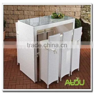 Six Stools White Backyard Bar Furniture thumbnail-1