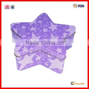 Christmas Gift Star Shaped Santa Tin Box thumbnail-1