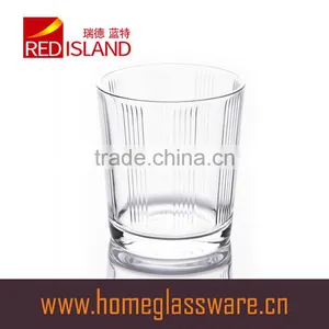 300ml Clear Glass Cup With Small Bubbles at the Bottom and Embossed Letter for Drinking thumbnail-4