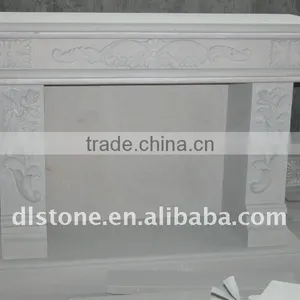 White Marble Fireplace thumbnail-1