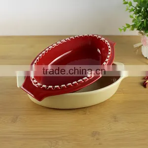 China Factory Supplier Custom Ceramic Cookware Oval Casserole thumbnail-2