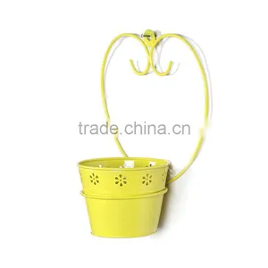 Hanging Wrought Flower Pots Metal Planters thumbnail-2