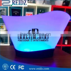 REIDZ Factory Hot Supply OEM Simple Shape 4 or 5 Bottle of Led Plastic Ice Bucket thumbnail-6