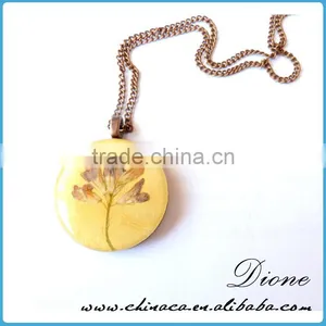 Handmade Clear Resin 30mm 20mm Dried Pressed Real Flower Pendant thumbnail-2