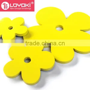 Wood Design 3d Wall Decal for Living Room Colorful Stickers for Home Decor Beautiful Wood Flower Sticker thumbnail-5