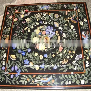 Marquetry Marble Inlaid Dining Table Top Pietra Dura Art thumbnail-1