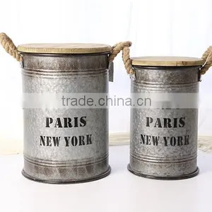 Kitchen Storage Metal Sugar Coffee Tea Canister With Bamboo Lid thumbnail-2