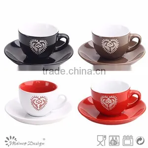 Cheap Bulk Ceramic Tea Cups, Wholesale White Porcelain Custom Printed Ceramic Tea Cups and Saucers thumbnail-3