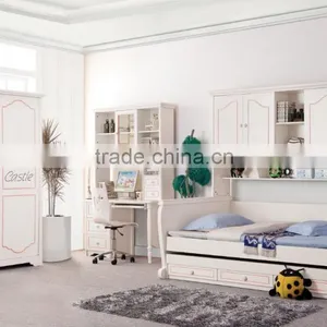 RD16 Boys& Girls White Bedroom Set Wooden Children Bunk Bed Set Kid's Funny Furniture thumbnail-2