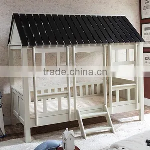 Antique European Style Kids Kingdom Little Cottage Shaped Pure White Children Bed BF11-02274d thumbnail-3