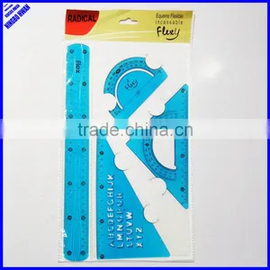 New Designer 4pcs Clear PVC Flexible Math Geometry Set thumbnail-1