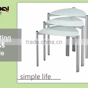 High Quality Durable Tempered Glass Coffee Nesting Metal Side Table thumbnail-4