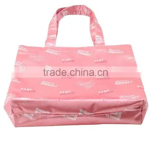 Full Dye Sublimation Printing 300D Polyester Long Handle Shopping Tote Bag With Bottom thumbnail-5
