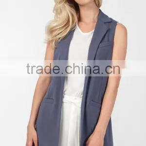 Sleeveless Jacket Bulk Wholesale Perfect Spring Vest Front Pocket Ponte Sleeveless Outdoor Jacket For Girls Fancy thumbnail-2