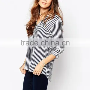 China Factory OEM ODM 2015 New Fashion Customized Stripe Shirt With Long Sleeve thumbnail-1
