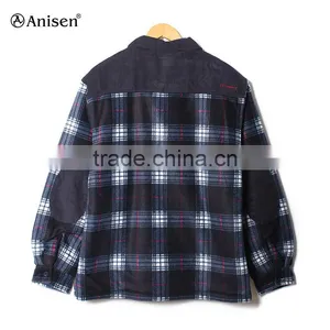 Wholesale Custom Design Hooded Men Fleece Plaids Jacket thumbnail-2