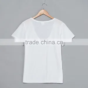 Deep Scoop Neck Women T Shirts.sublimation Blanks. Print Your Own Design. Real Factory. 3-5 Day Production Time thumbnail-2