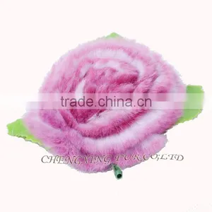 CX-A-33A Wholesale Genuine Rex Rabbit Fur Fashion Brooch thumbnail-1