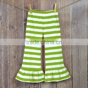Knitted Cotton Striped Pants Ruffle Pants for Kids Wholesale Children's Boutique Clothing thumbnail-1