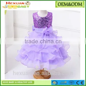 Nonsleeve One Piece Kids Long Lace Dress Children Girls Colorful Lace Dress thumbnail-1