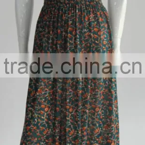 Ethnic Printed Chiffon New Style Sleeveless Fashion Lady Dress thumbnail-1