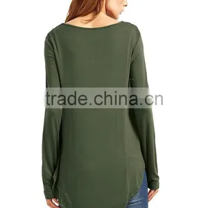 Fashion OEM Elegant Long Sleeves Knit Blouse Lady Plus Size Top for Wholesale thumbnail-2