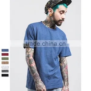 60%cotton 35polyester 5%spandex Rayon Slub Cotton T-shirts for Men thumbnail-5