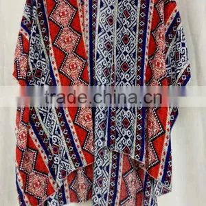 Hot Sale Fashion Printed Open Kimono for Women Viscose Cotton Soft Blouses thumbnail-4