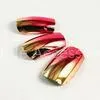 Gold / Red Noble Fake Fingernails Art Shinning Plating Artificial Nail ABS Plastic thumbnail-1