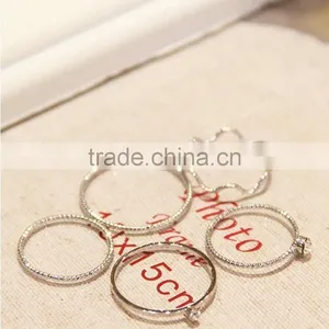 5 Pieces/set Women Gold Silver Wave Circle With Rhinestone Midi Finger Knuckle Rings thumbnail-6