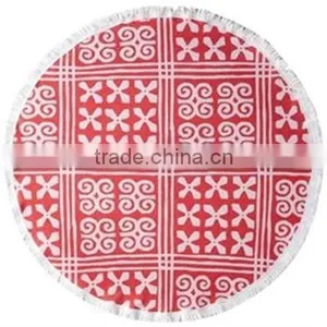 Custom Design 100% Cotton Round Beach Towel Printed Beach Pareo High Quality thumbnail-3