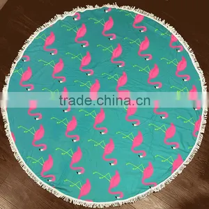 Microfiber Screen Print Round Beach Blanket thumbnail-2