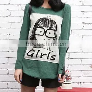 Middle-Style Long Sleeve Round-Collar Joker T-shirt thumbnail-1