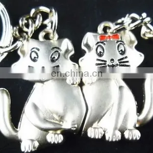 Fashion New Arrival Cartoon Lovely Lucky Cat Lovers Keychain Couple Valentine's Day Gift thumbnail-1