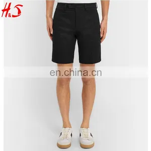 Dongguan Clothing Manufacturers Custom Slim-Fit Black Cotton-Drill Chino Shorts thumbnail-1