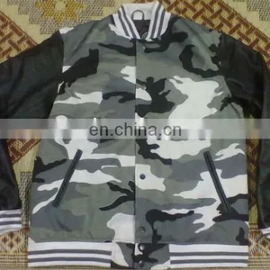 Camo Jacket With Leather Sleeves thumbnail-1