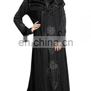 Women's Casual Wear High Quality Stretchable Embroidery Abaya Burkha 2017 ( Islamic Wear Burqas ) thumbnail-2