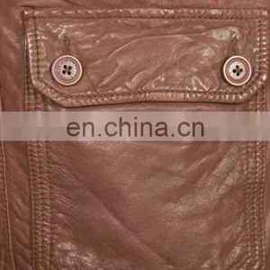 Men High Quality Leather Jean Pocket Jacket thumbnail-4