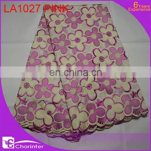 African Lace Fabric Swiss Voile Big Lace LA1027 Sky thumbnail-6