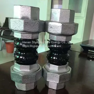 Union Type Screwed/threaded Connector Rubber Bellow Expansion Flexible Joint in Pipe Fittings thumbnail-2
