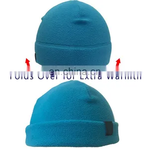 Cheap Price Unisex Embroidery Print Logo Winter Polar Fleece Custom Beanie Hat thumbnail-1