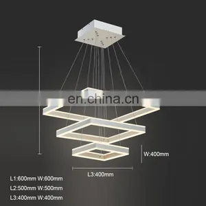 Modern Decorative Home Square Shape Big Led Acrylic Chandelier Lights With Double Face Light thumbnail-7