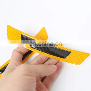2pcs Car Carbon Fiber Reflector Sticker Auto Reflective Strip Motorcycle Decoration Red Reflective Stickers Exterior Accessories thumbnail-4
